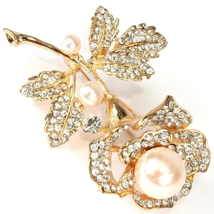 Beautiful Rose with Pearl Designer Pin