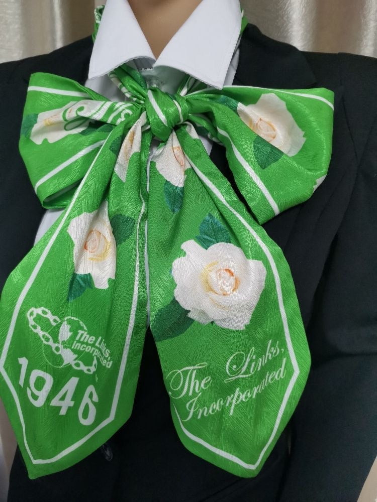Beautiful LINKS “White Rose” Sash Scarf Collection