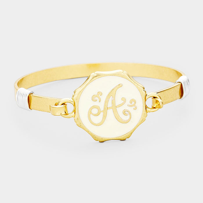 Beautiful Monogram Bracelets in Antique Silver or Gold