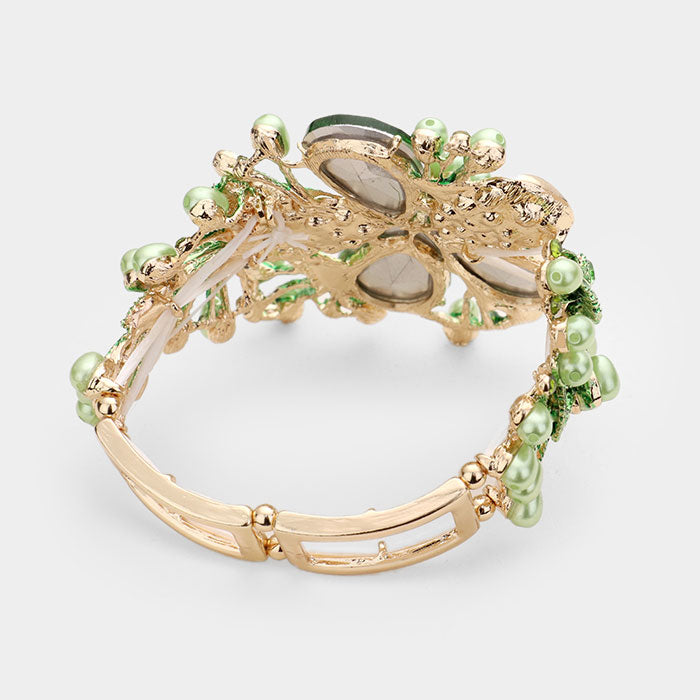 Delicately worked pink & green color bangles
