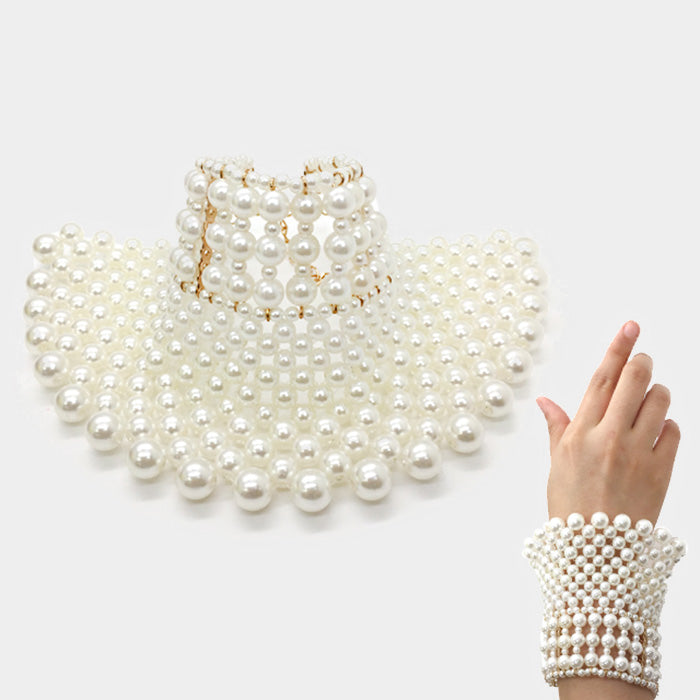 Beautiful Designer Pearl Wide Bracelet