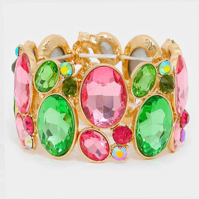 Beautiful Pink & Green Crystal Bracelet for AKA's
