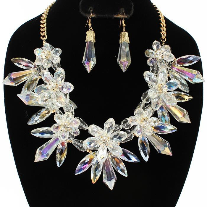 Beautiful Crystal Beads Necklace & Earrings Set