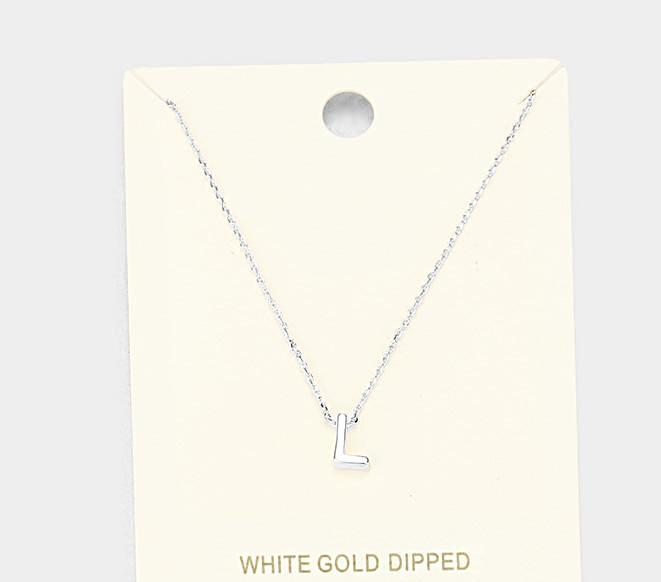 Beautiful 'L' Gold Dipped Metal Pendant Necklace (NEW)