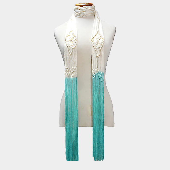 Beautiful Mint Green Ombre Rope Scarf
