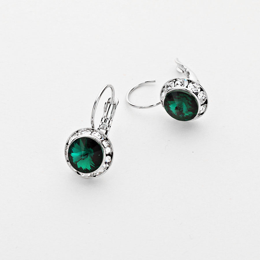 Emerald Green Genuine Austrian Crystal Earrings