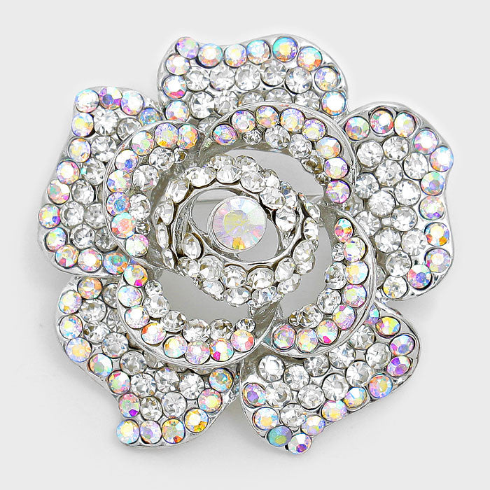 Austrian Crystal Rose Flower Brooch Statement Pin (Gold, Silver, Pink, –  Beautiful Things GREEKS Company Exclusively for GREEKS