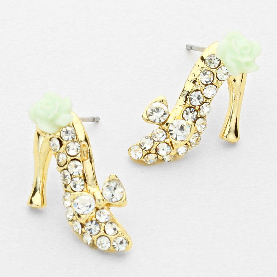 Crystal Rose Stiletto Shoe Earrings (NEW)