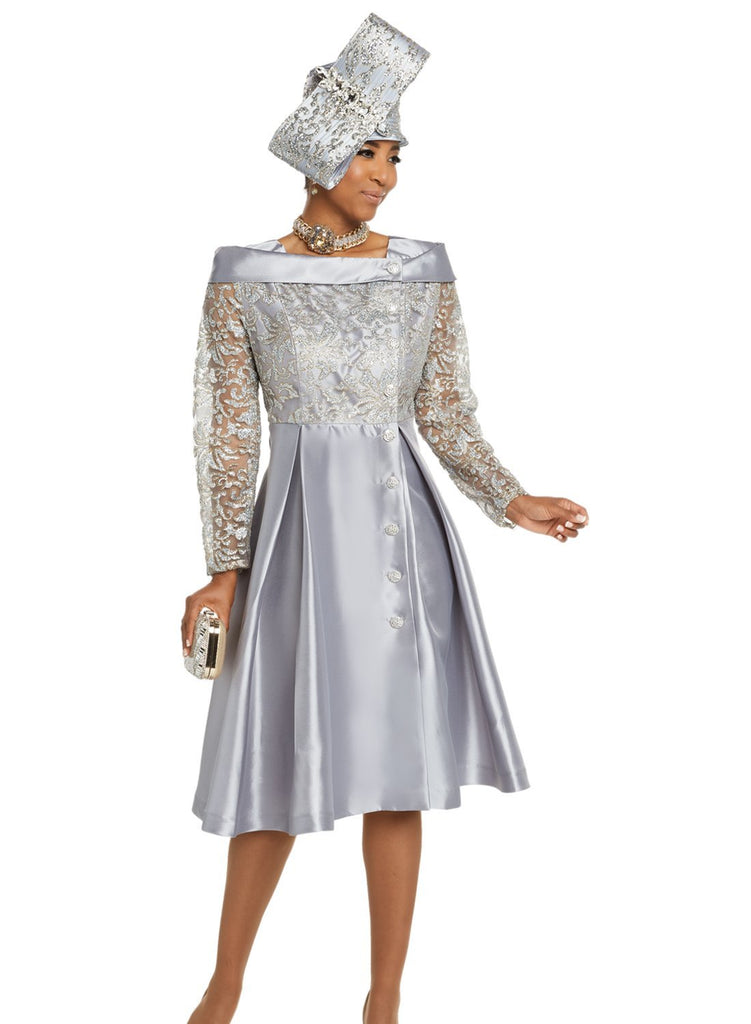 Beautiful Designer Silver Shimmer Dress, FALL Collection