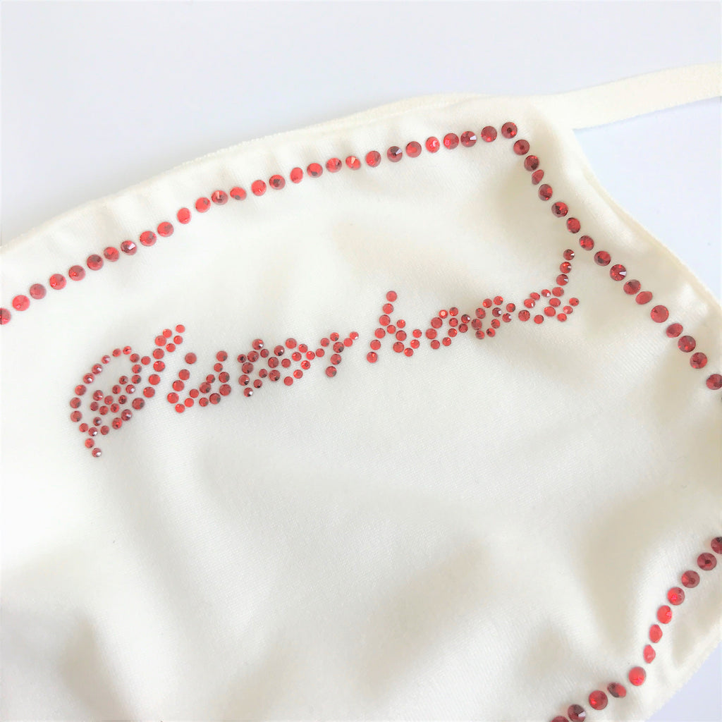 Beautiful Red & White DIVA "Sisterhood" Designer Rhinestone MASK