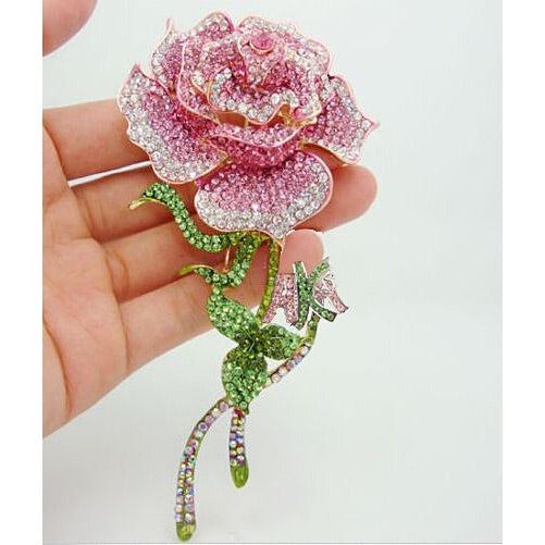 Beautiful and Amazing" Rose” Brooch in Swarovski Crystals (AKA/CARATS/LINKS)