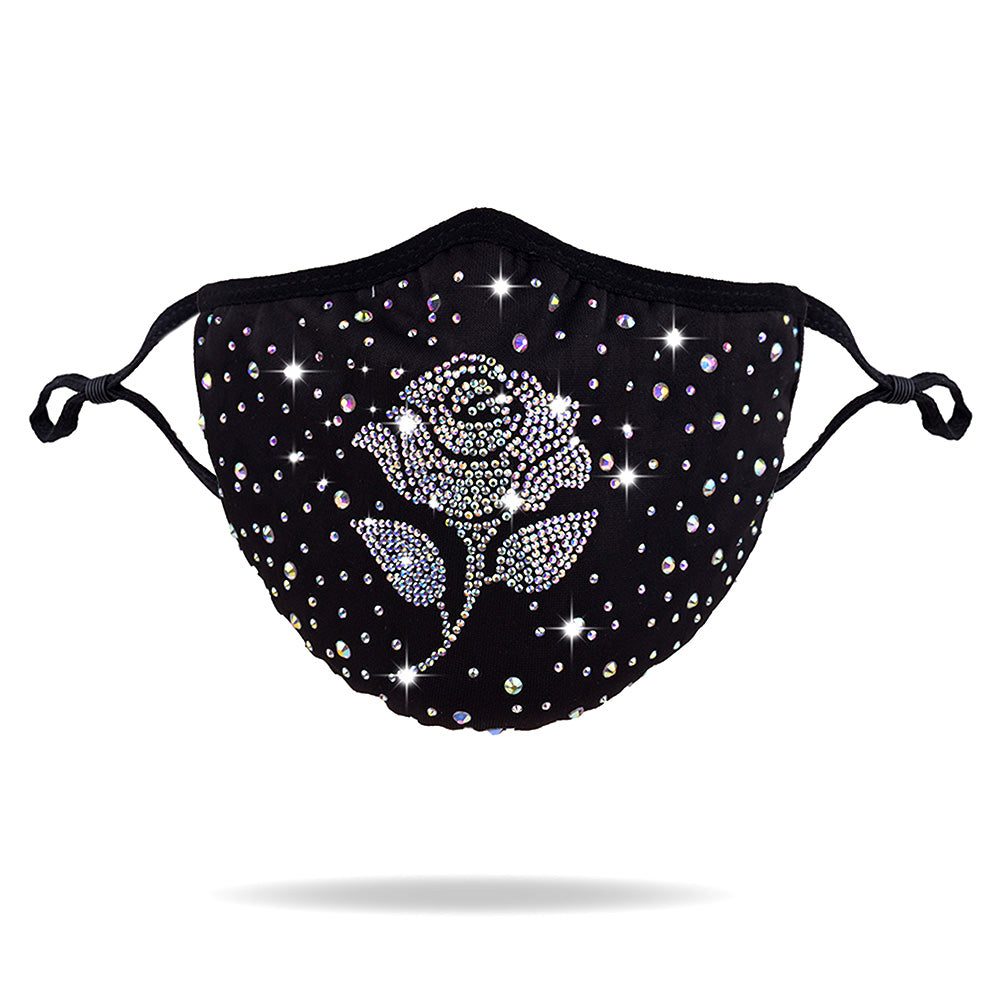 Beautiful Crystal Rose Rhinestone Mask (NEW)